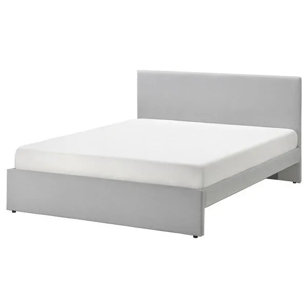 Base de cama tapizada, Kabusa gris claro,