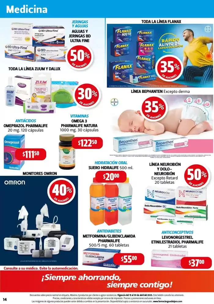Catálogo de Boletín Farmacias Guadalajara  15 de abril al 1 de mayo 2025 - Pagina 14