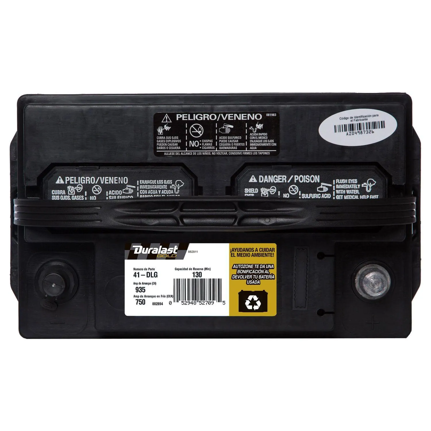Bateria de Plomo Acido (de Celda Humeda) Duralast Gold 41-DLG