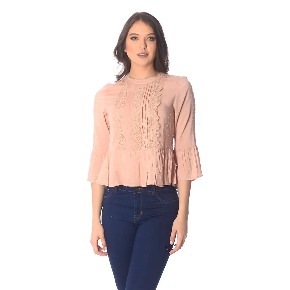 Blusa Zoara con Alforzas en Pecho