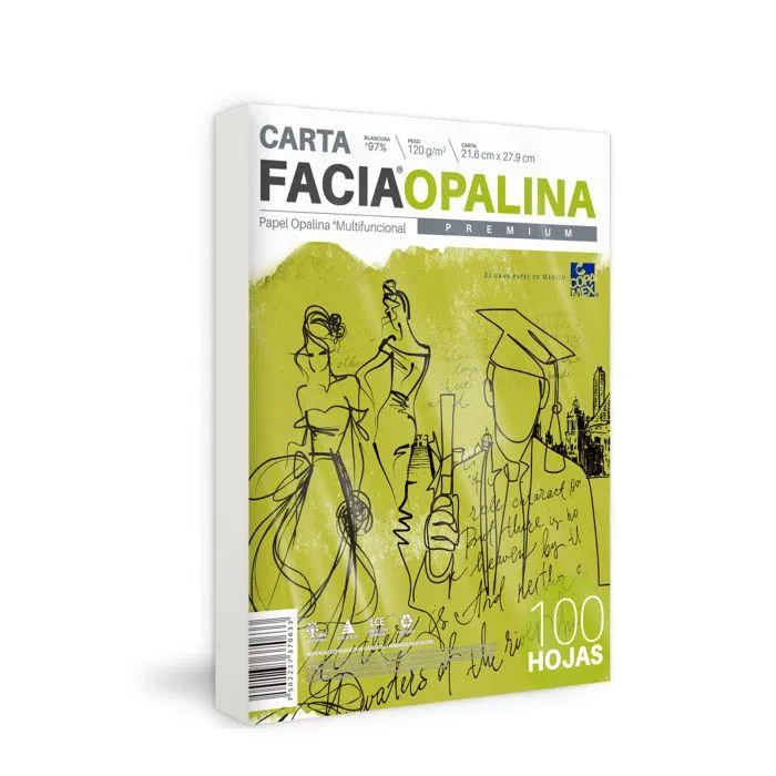 PAPEL OPALINA BCA. FACIA CARTA 120 GMS C/100