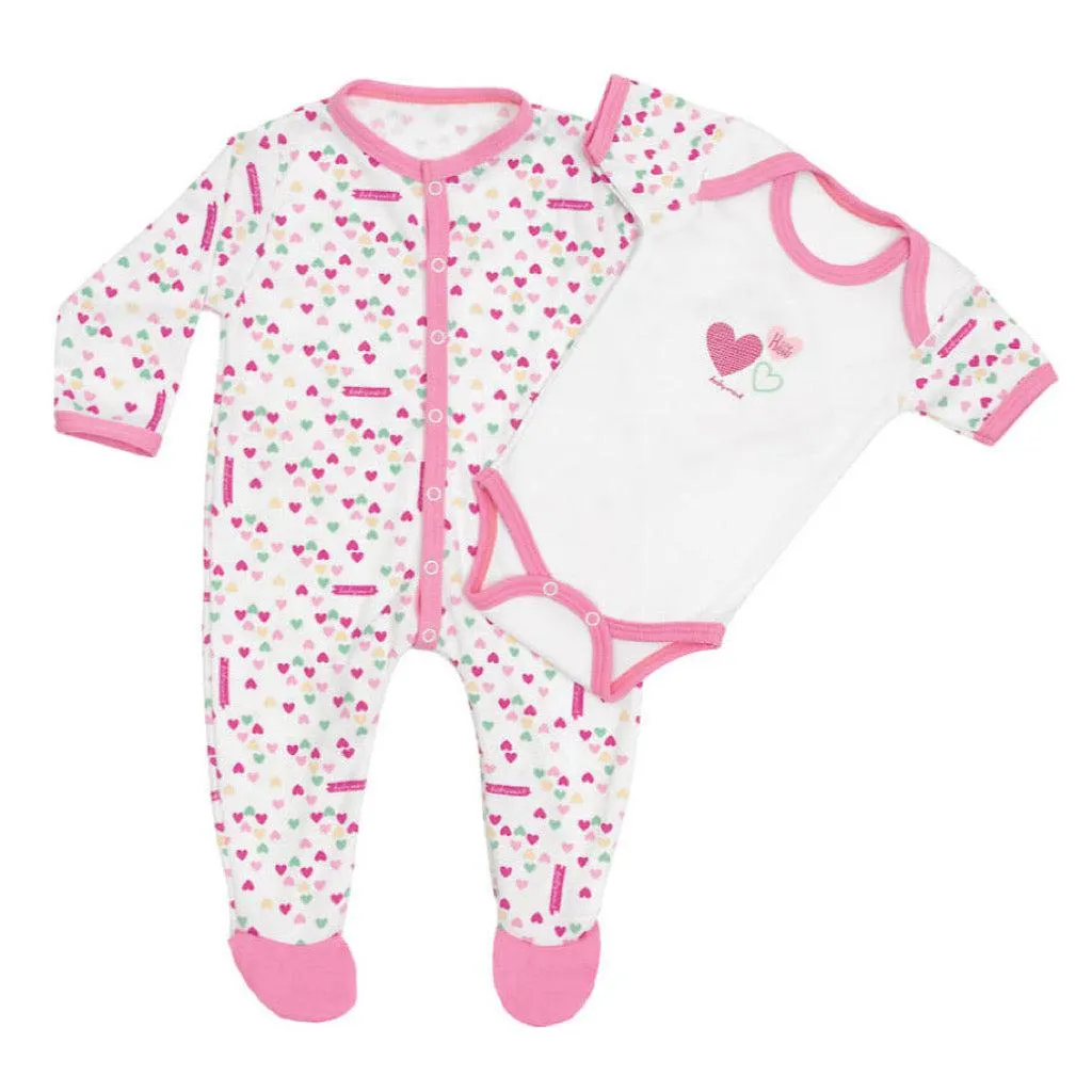 Coordinado mameluco Baby Mink rosa