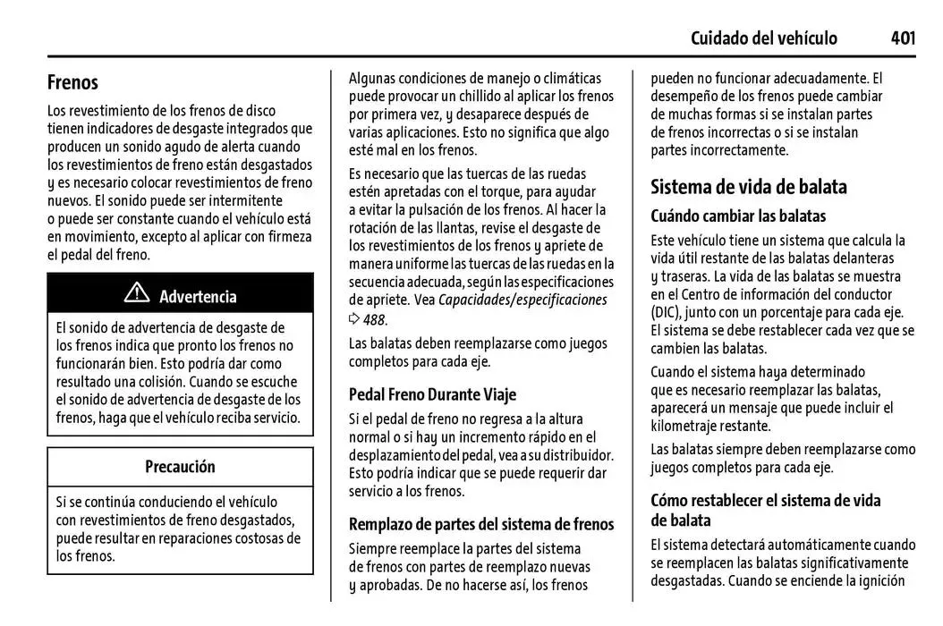 Catálogo de Cheyenne 2025 Manual del propietario 22 de enero al 31 de diciembre 2025 - Pagina 402