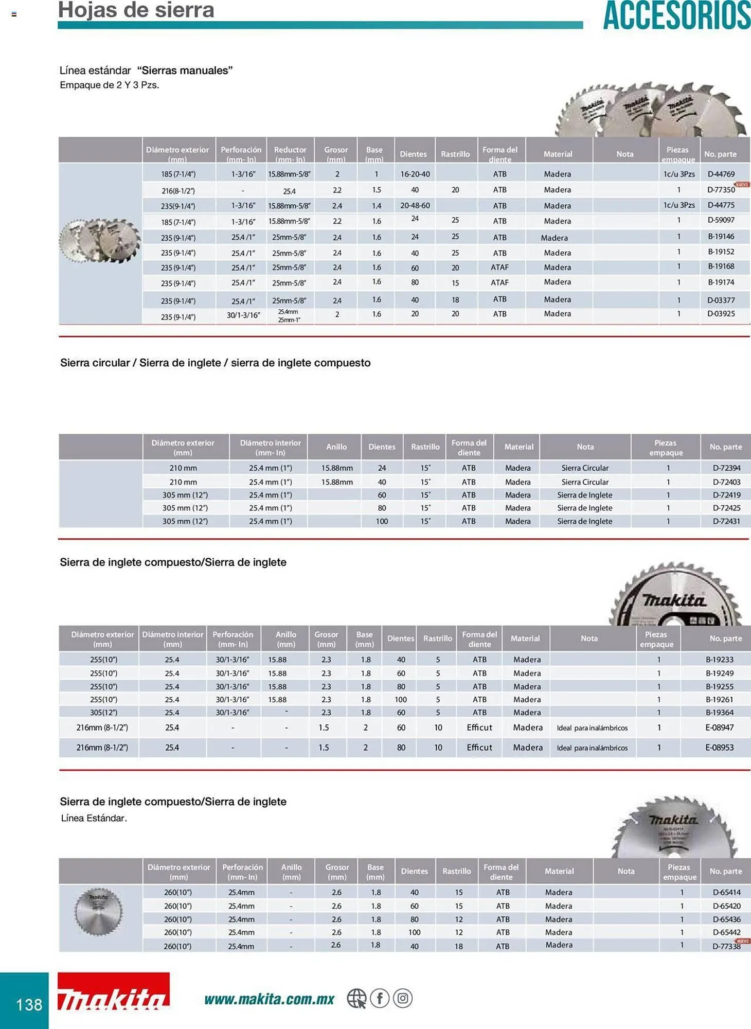 Catálogo de Catálogo Makita 8 de julio al 31 de diciembre 2025 - Pagina 138