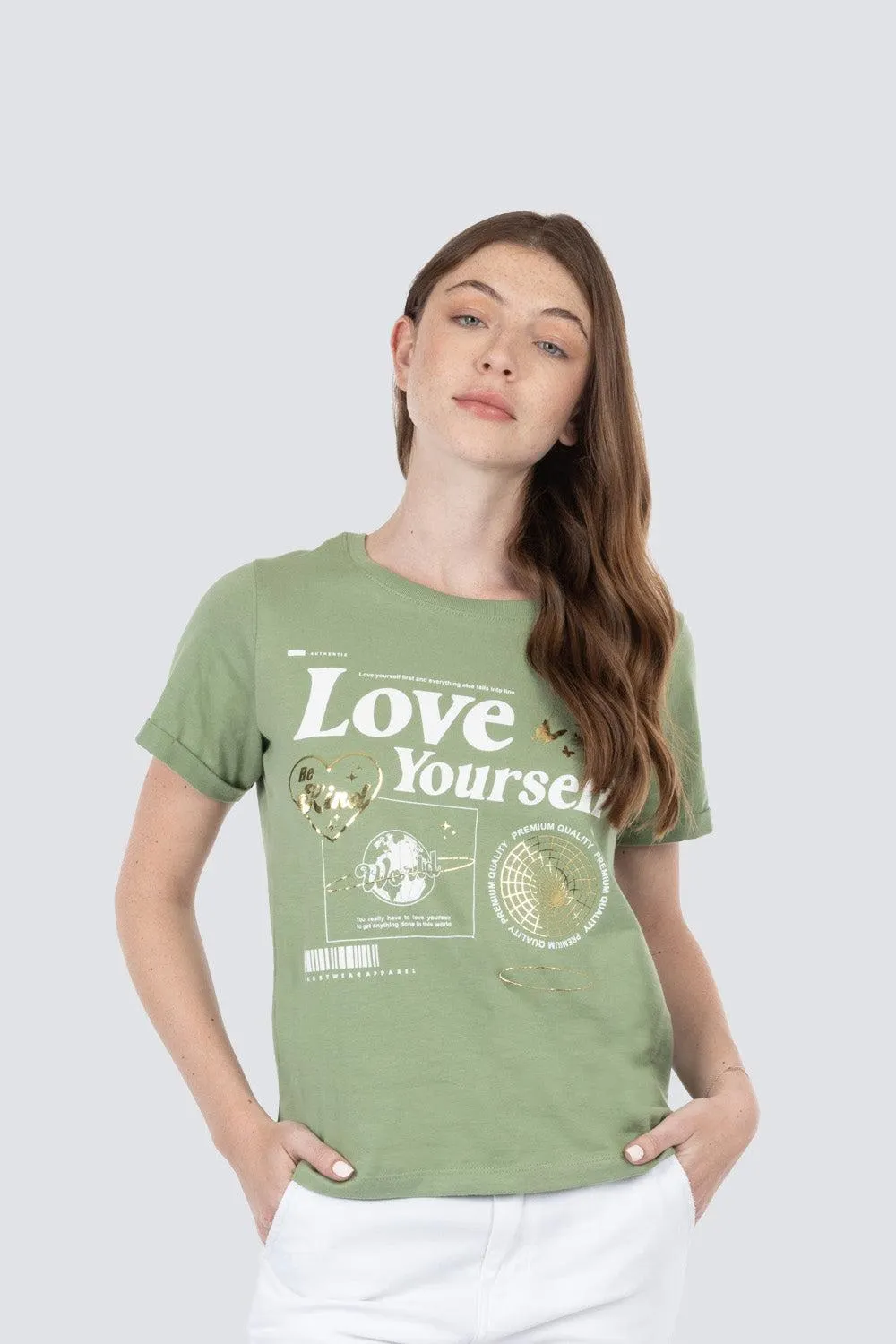 Playera estampada love yourself