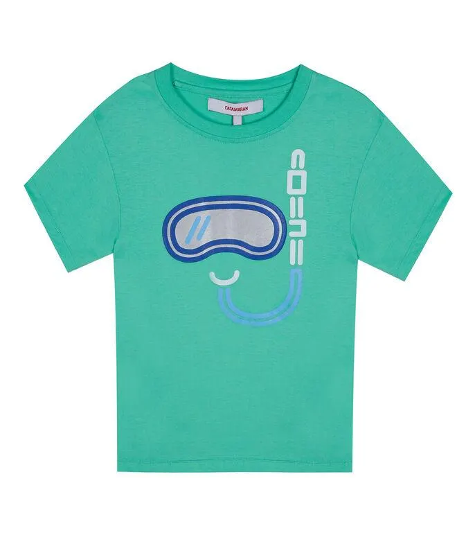 Playera cuello redondo y manga corta con estampado Niño