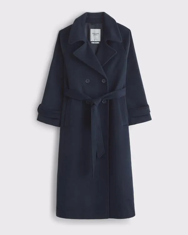 A&F Carrie Wool-Blend Trench Coat