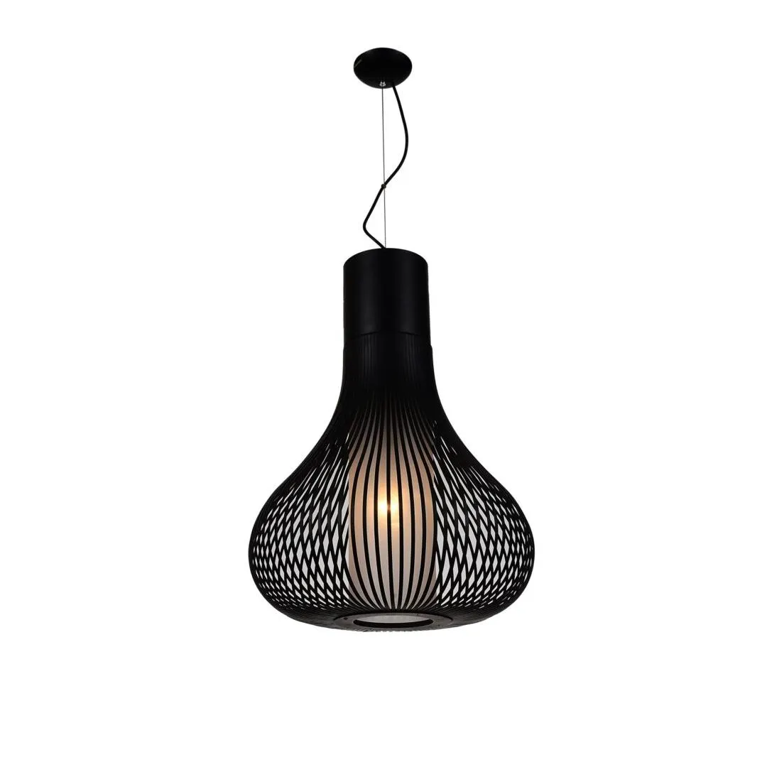 Lámpara colgante de base E26 de metal y cristal de 32cm con cable de 3m