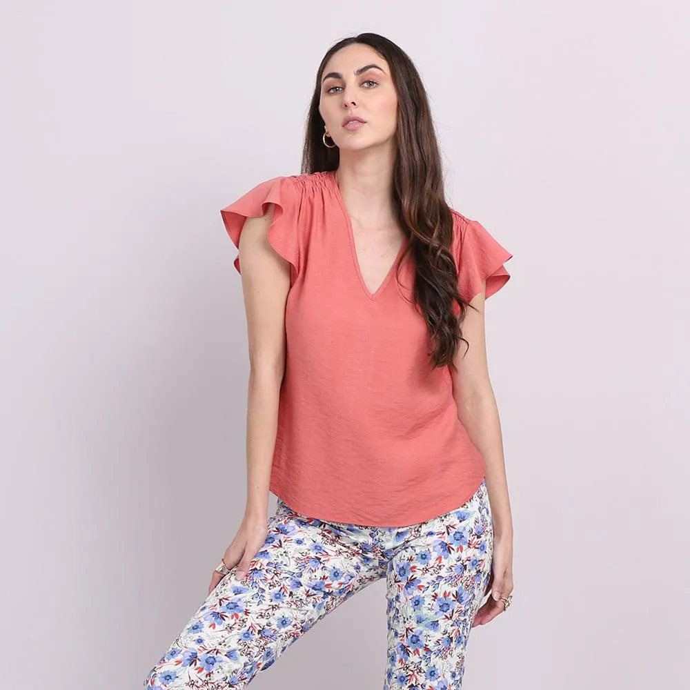 Blusa escarola manga