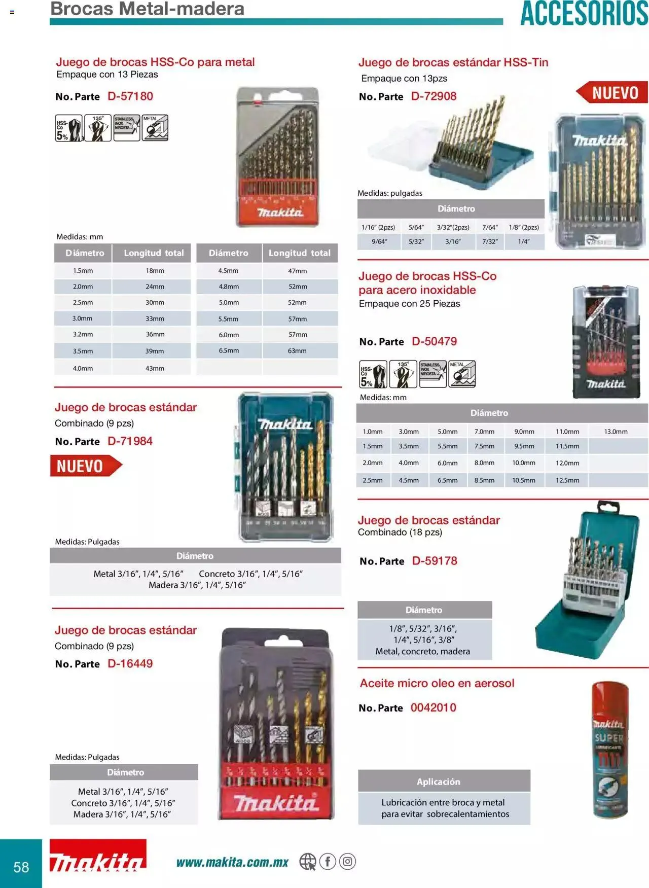 Catálogo de Makita Ofertas Accesorios 5 de septiembre al 31 de diciembre 2023 - Pagina 58