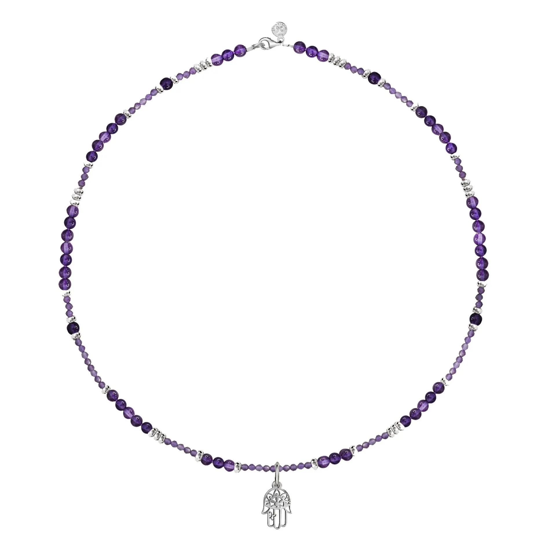 Collar Mujer Plata 925 Zen Mano Amatista