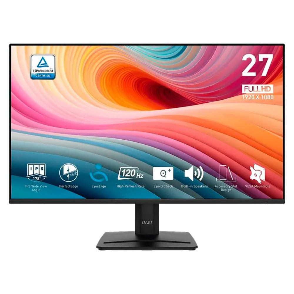 Monitor MSI PRO MP275 E2 / 27” / FHD / 1920x1080 / IPS / 120Hz / Sincronización Libre / HDMI / DisplayPort / Montaje VESA / PRO MP275 E2