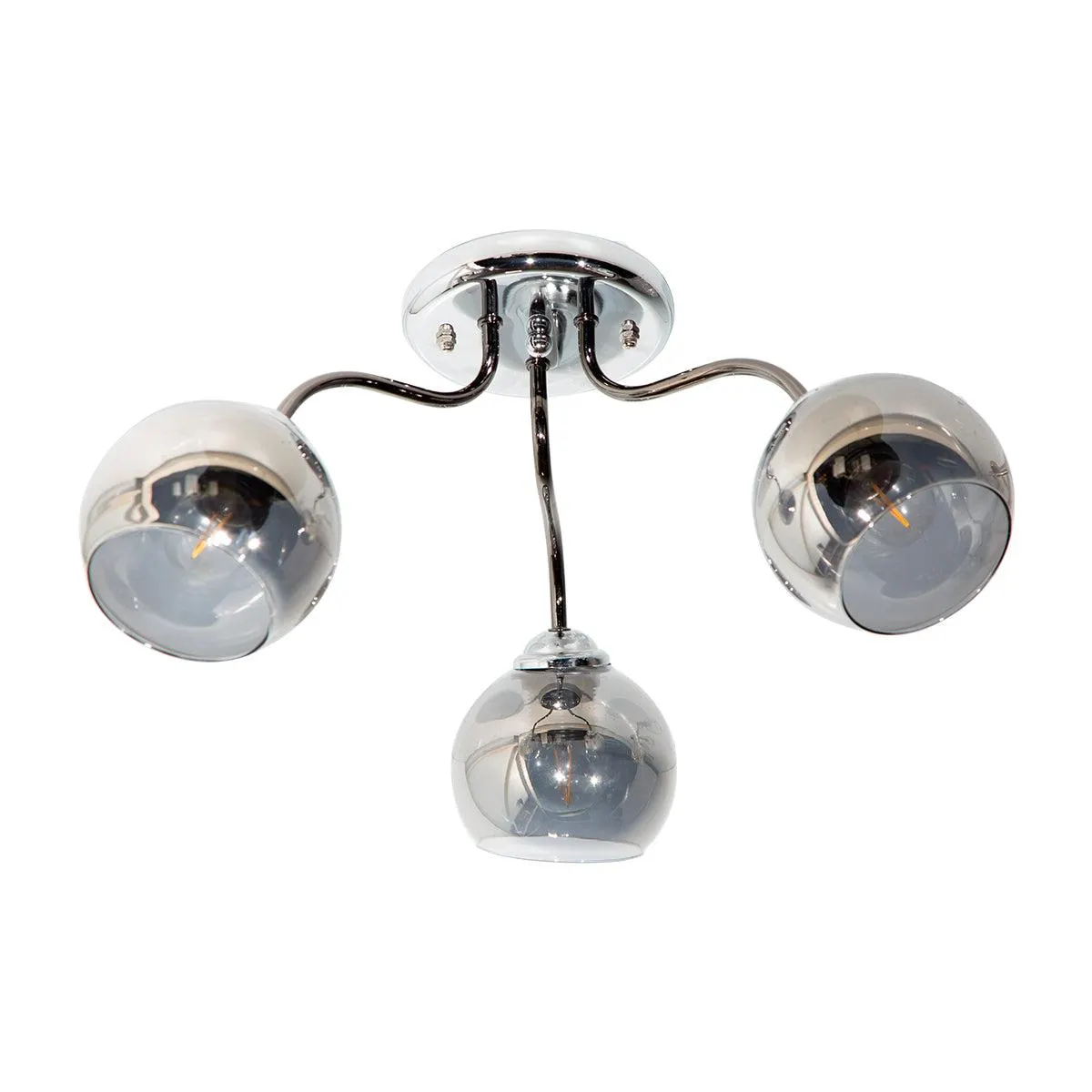 Lámpara de Techo Moderno Cromo Negro E27 40w 3 Luces