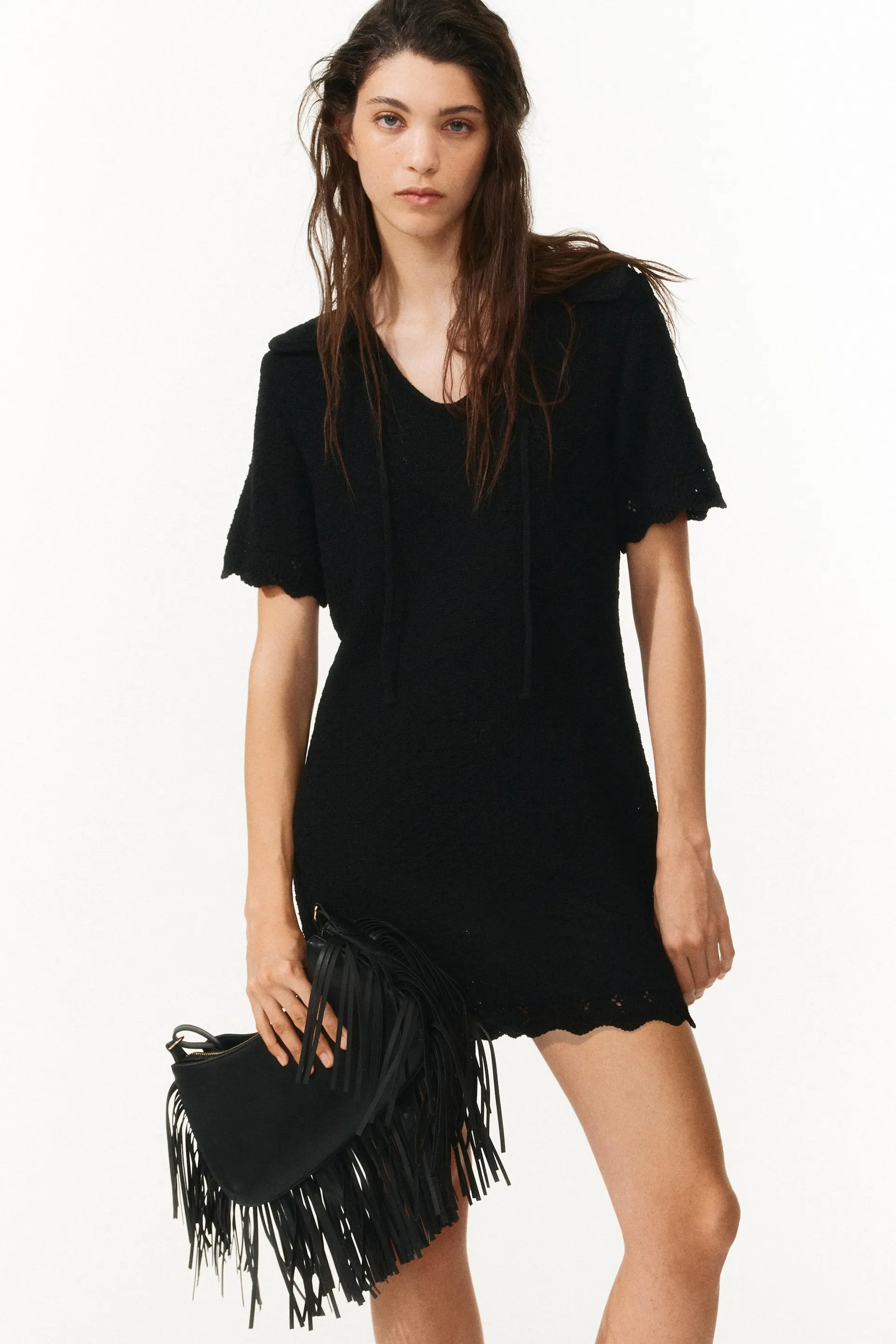 Vestido en tejido pointelle