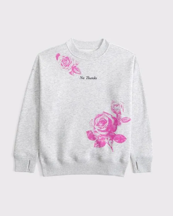 legging-friendly graphic crew sweatshirt