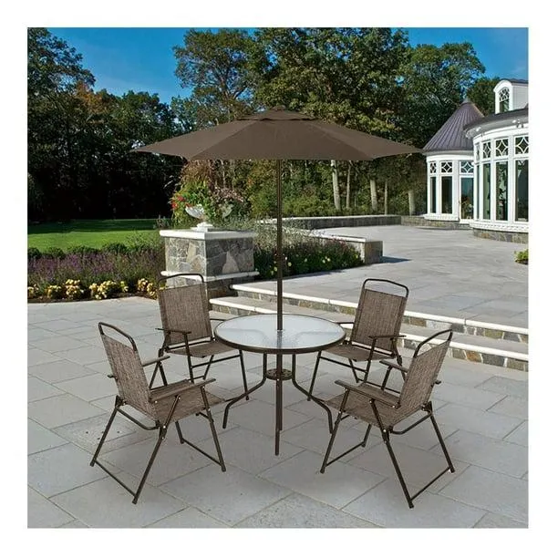 Set Desayunador Mainstays 6 Piezas Chocolate con Sombrilla