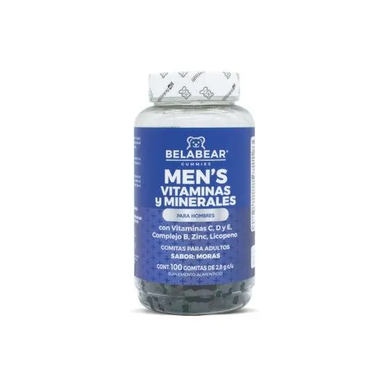 Gomitas de Vitaminas y Minerales para Hombre BELABEAR Moras 100 Gomas