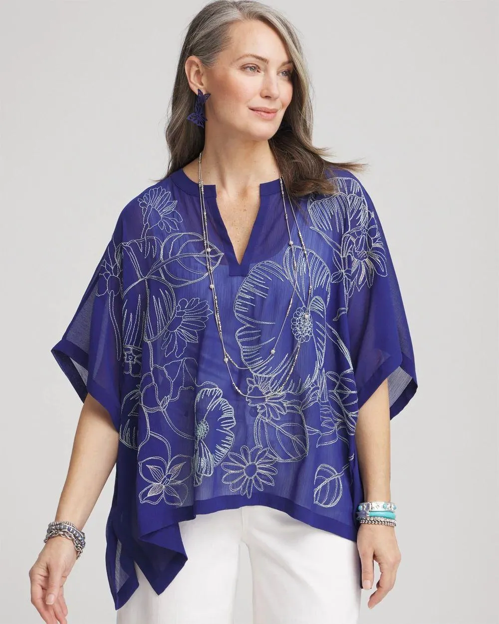Woven Crinkle Chiffon Poncho