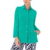 Shyla, Gabardina Clásica con Bolsas y Botones al Frente para Dama, Color Verde, Varias Tallas