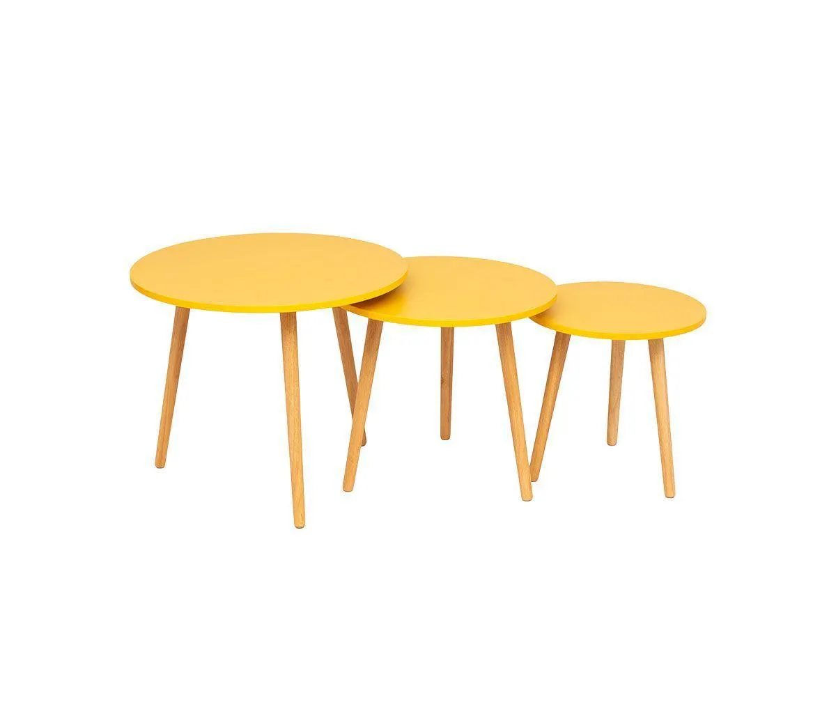 Set de 3 Mesas de centro Cuvier - Amarillo