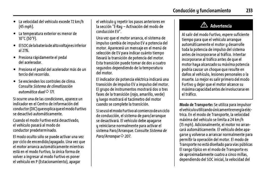 Catálogo de Chevrolet Corvette Stingray Manual del propietario 22 de enero al 31 de diciembre 2025 - Pagina 234