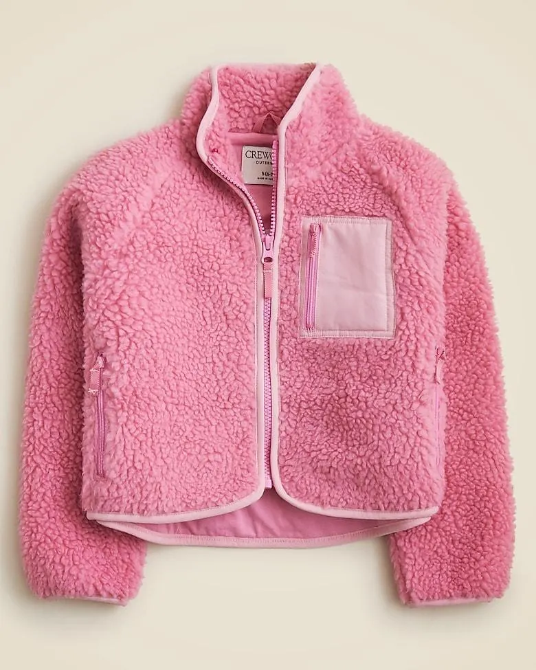 Girls' sherpa zip-up jacket