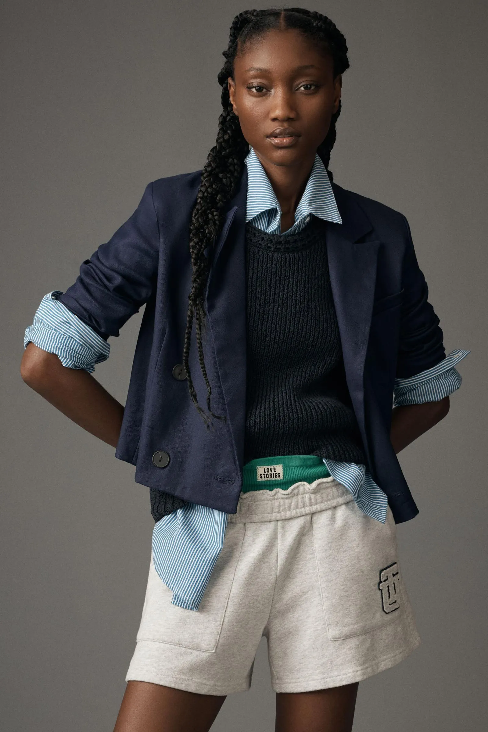 Maeve Linen Cropped Blazer