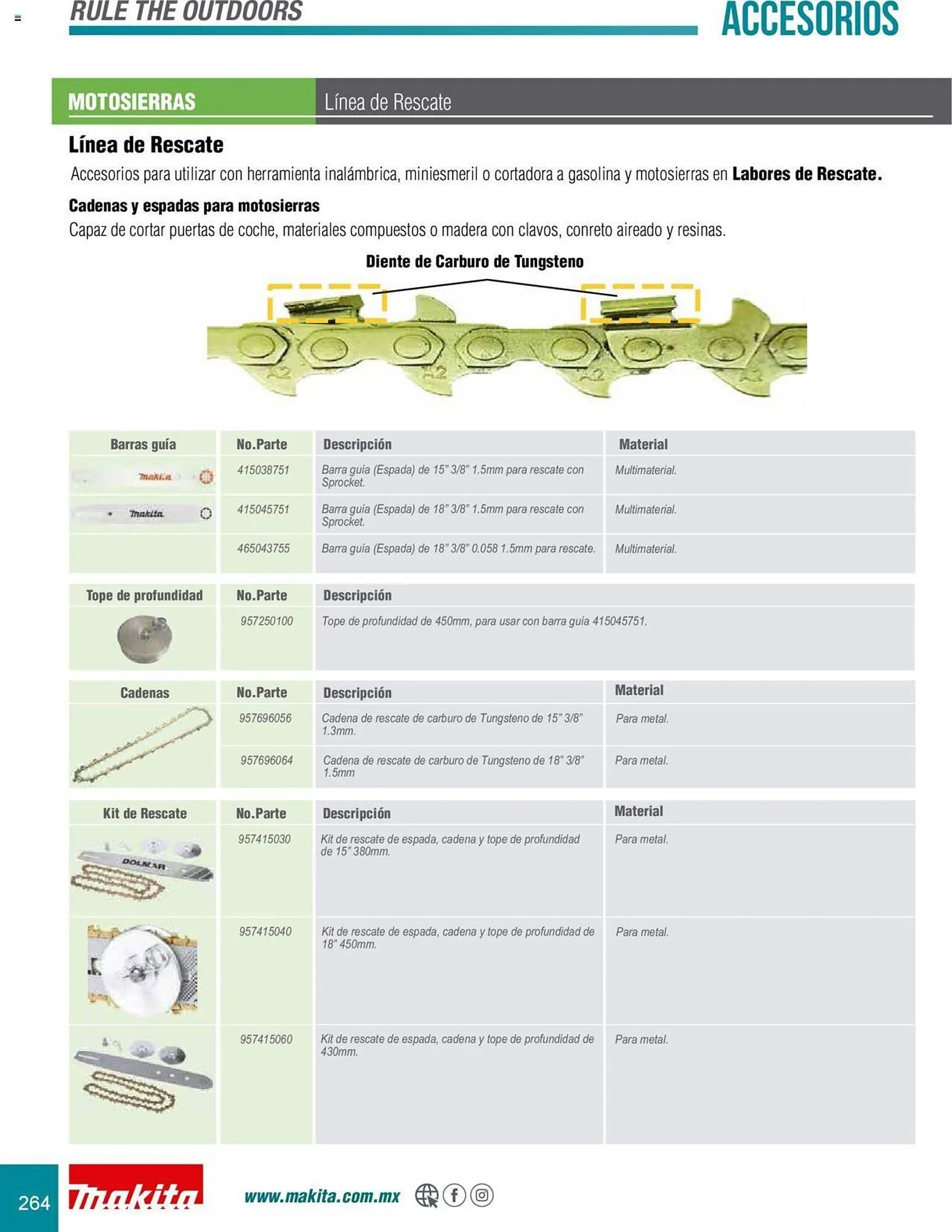Catálogo de Catálogo Makita 8 de julio al 31 de diciembre 2025 - Pagina 264