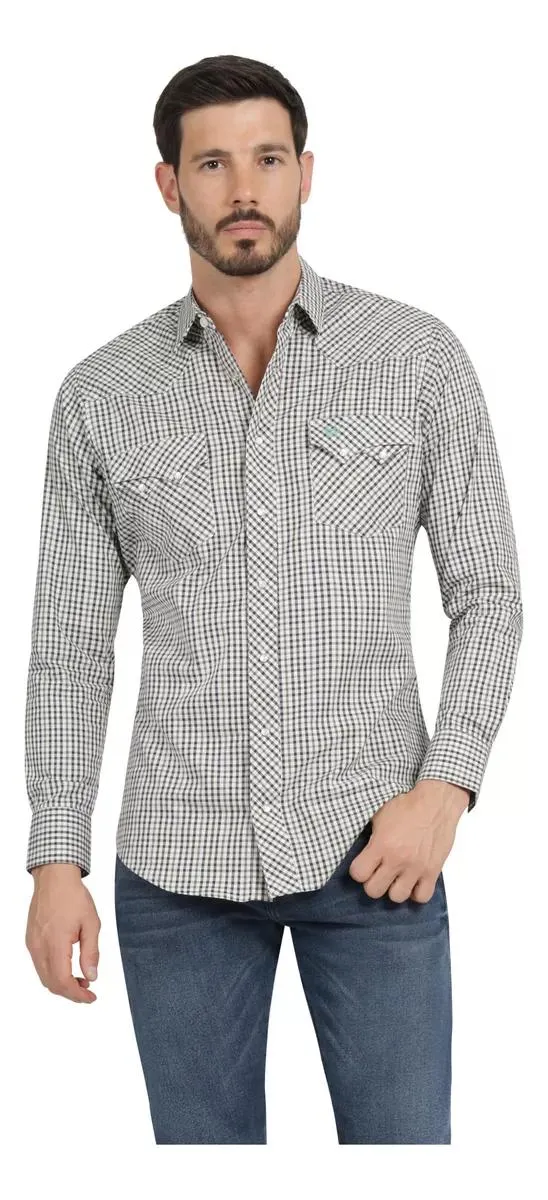 Camisa Vaquera Hombre Wrangler Slim Fit Manga Larga 433