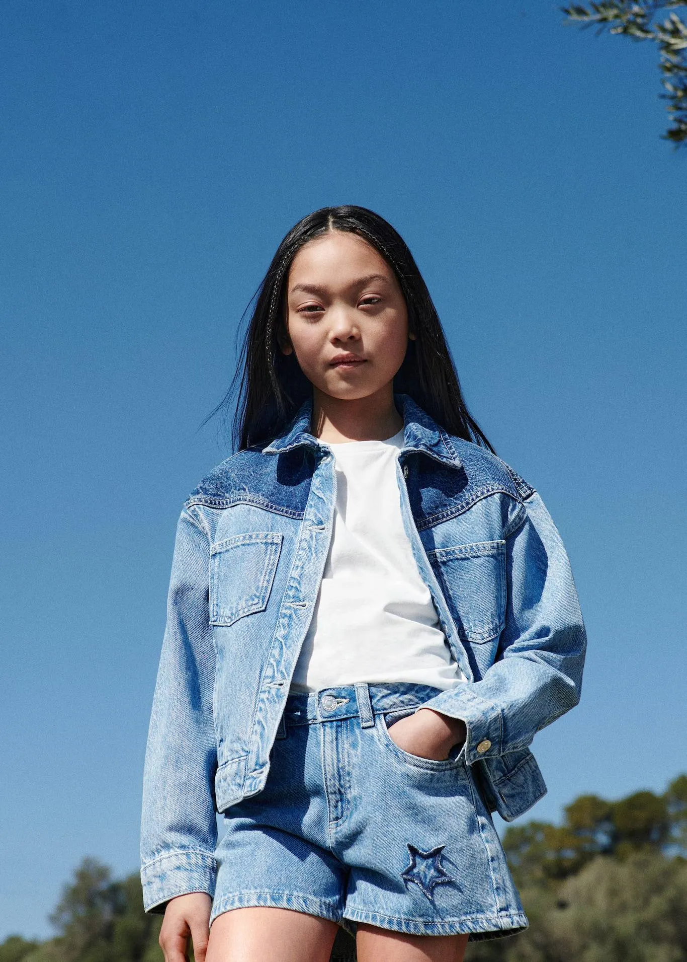 Cazadora vaquera bicolor