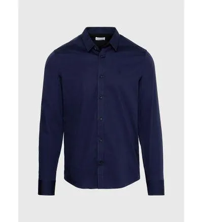 Camisa Calvin Klein Slim Stretch Hombre Azul