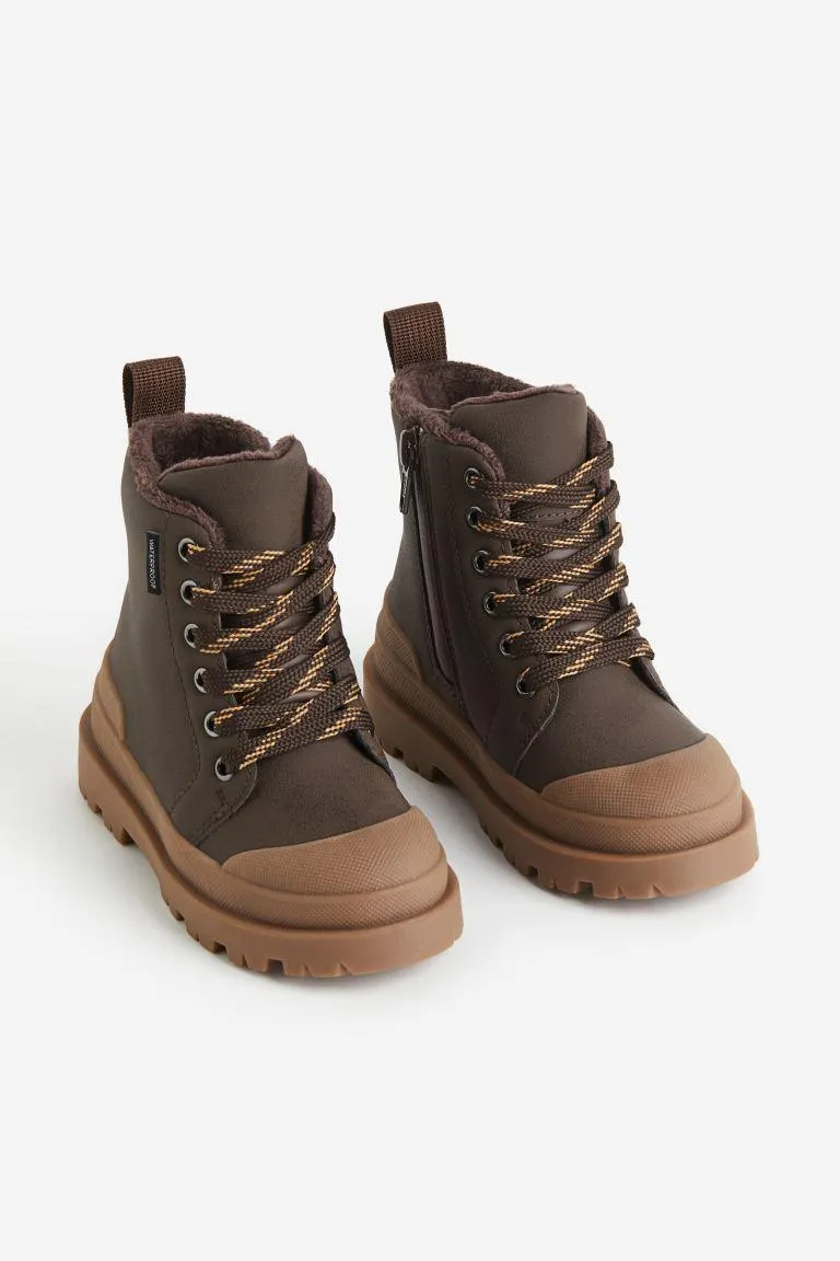 Waterproof lace-up boots