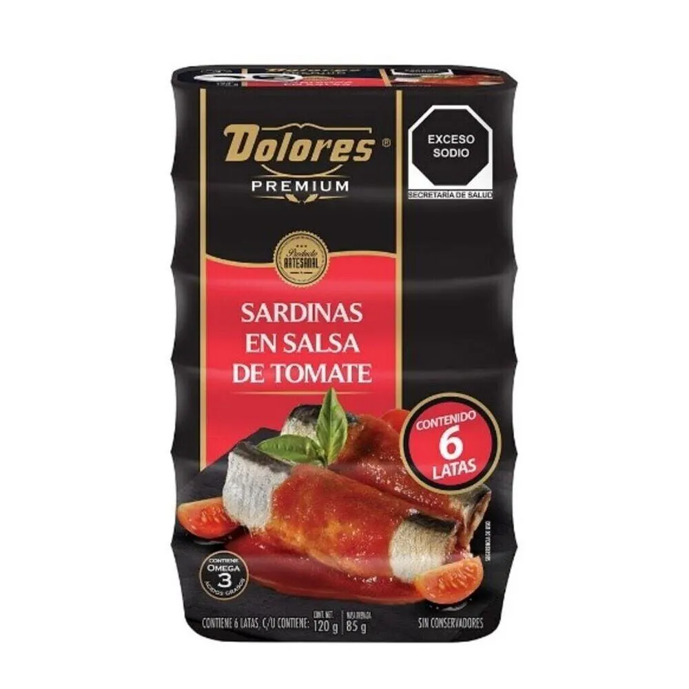 Sardina Premium en Salsa de Tomate Dolores 6/120 g