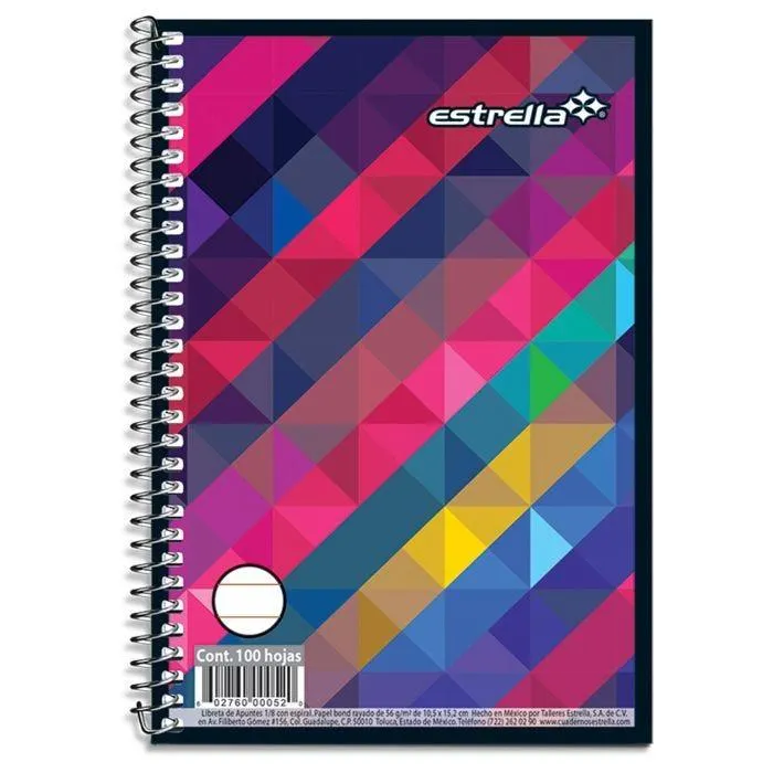 Libreta Apuntes Estrella 0052 1/8 Raya 10.4 x 15.2 cm 100 h.