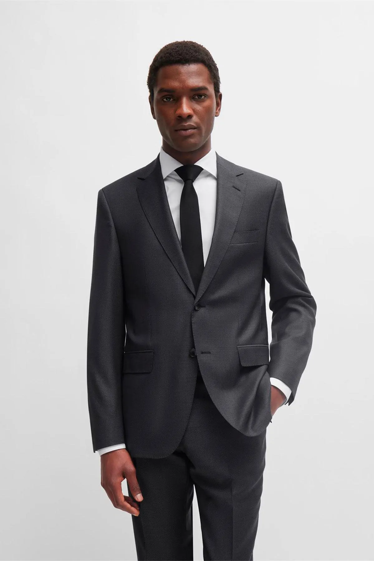 Traje Boss Gris Acero Contemporary Fit