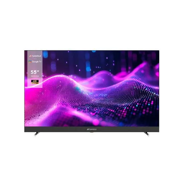 Sansui Smart TV Karaoke 55' UHD DLED TV + Sound Bar 2 micrófonos incluidos