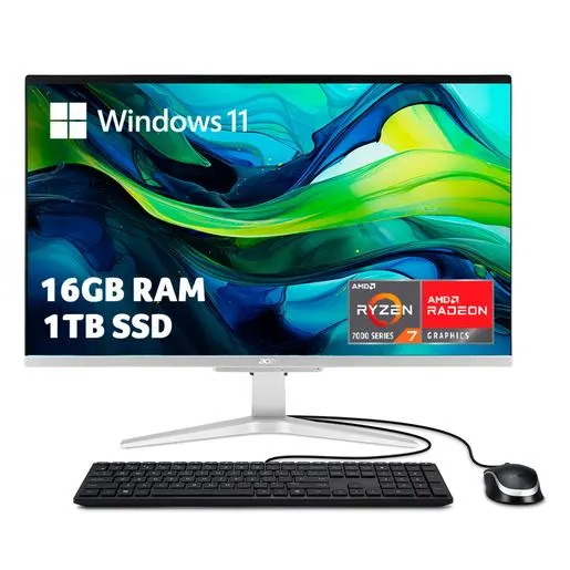 Computadora All in One Acer Apire C24 AMD Ryzen 7 23.8 pulg. 1tb SSD 16gb RAM