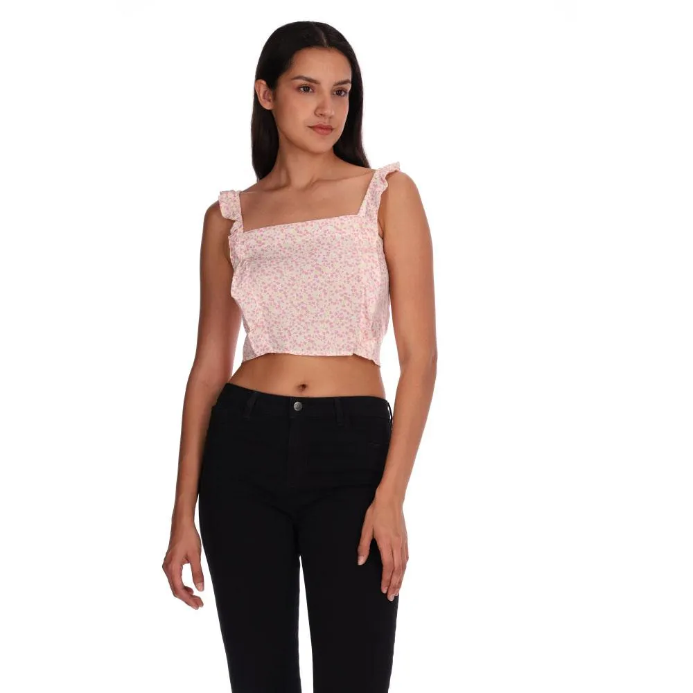 Top Red Sky Mujer Escote Cuadrado Diseño Full Print