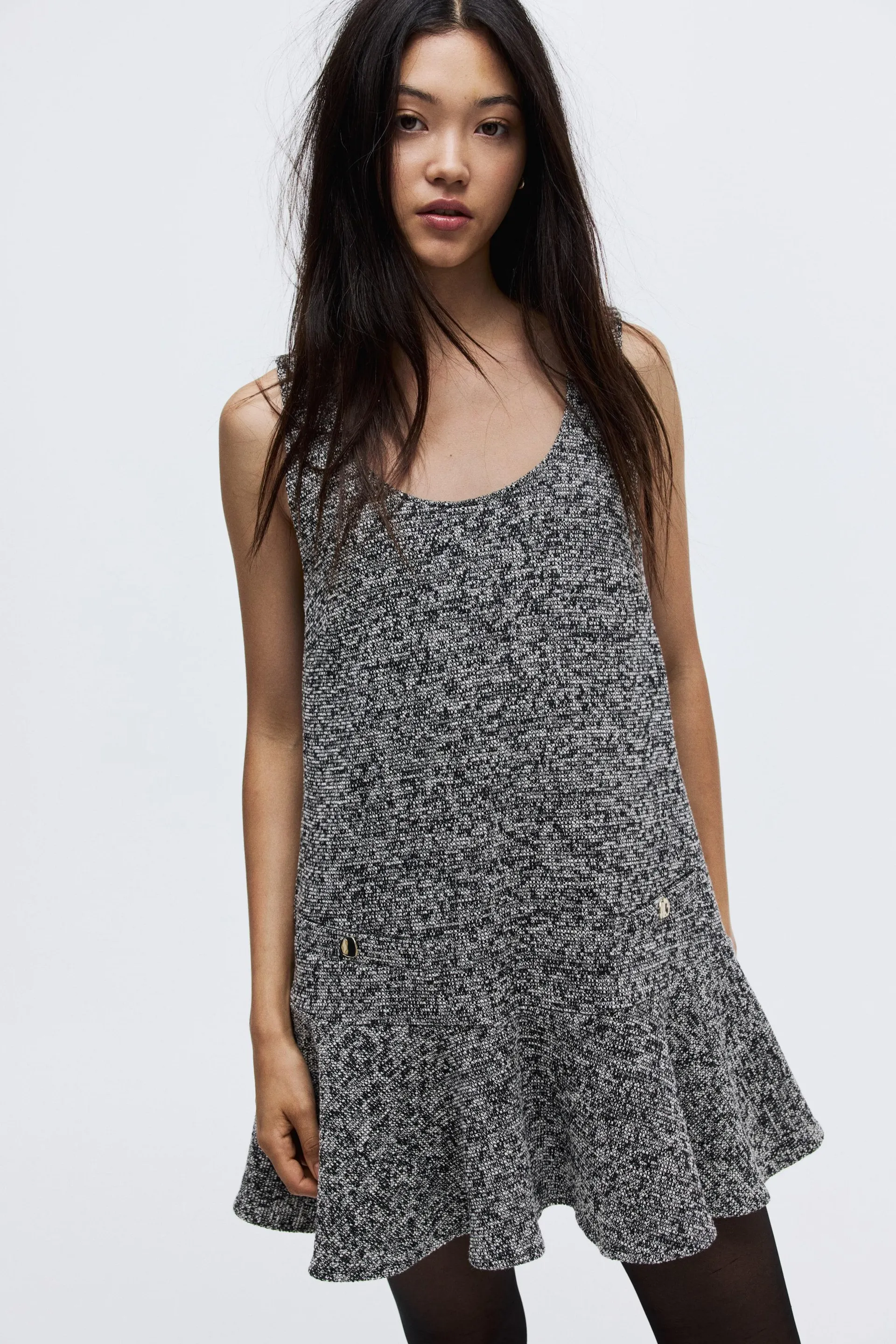 Vestido en tejido jacquard