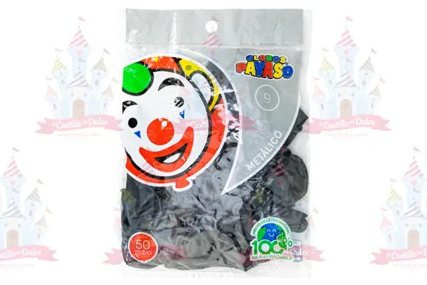GLOBO MET #9 NEGRO 100/50 PZS