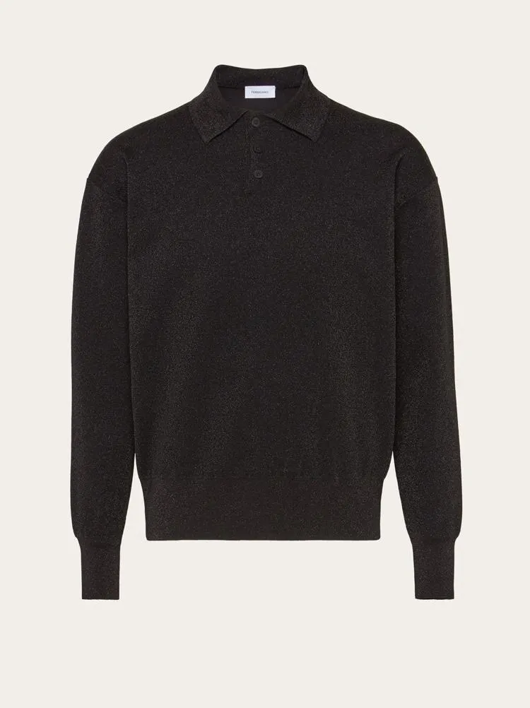 Polo manga larga en lúrex