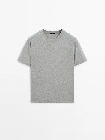 Camiseta boyfriend algodón cuello redondo