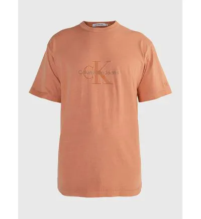 Playera Calvin Klein con Monograma Hombre Naranja