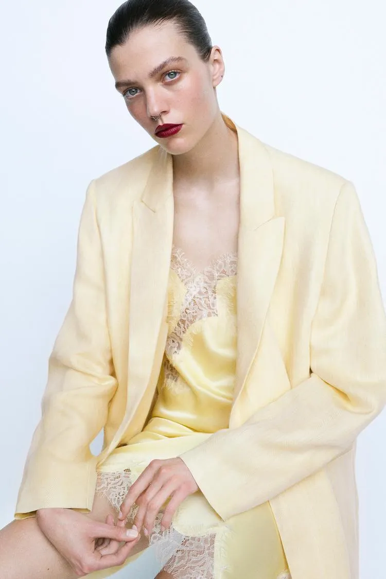 VESTIDO ASIMÉTRICO ENCAJE ZW COLLECTION