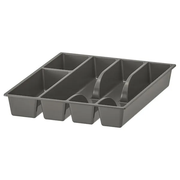 Bandeja para cubiertos, gris,