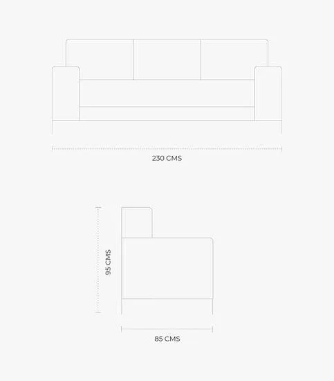 Sala Stanza de tela color Gris - Sofá y Love