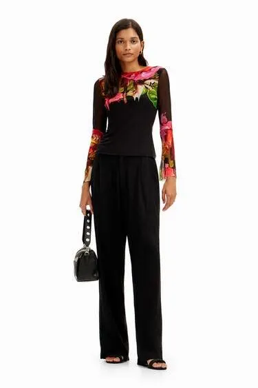 Camiseta flores tropicales