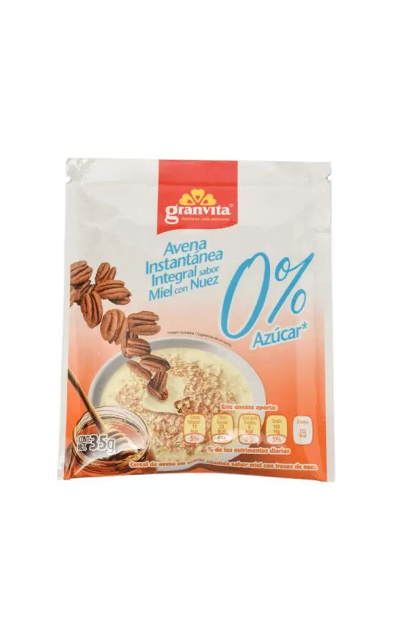 Avena Granvita Cero Azucar Miel Nuez 35 Gr Instant