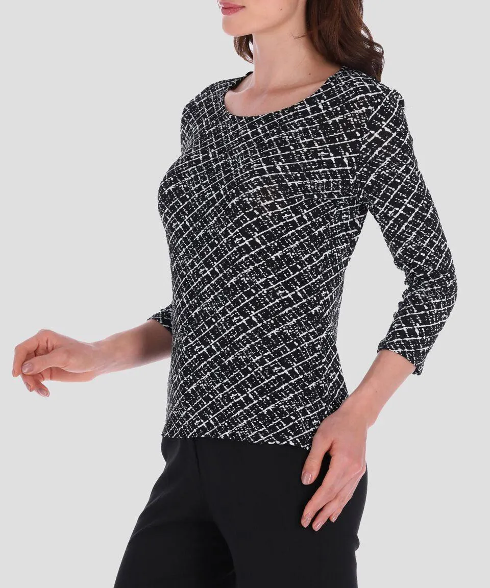 Blusa con estampado 3,4 Normal Mujer