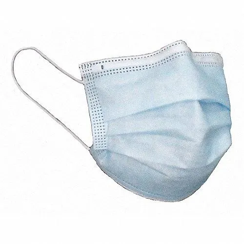 Cubrebocas Quirúrgico Pieza Nasal Ajustable de 3 Pliegos con Filtro Bacterial BFE 99% Sin Costuras color Azul Universal